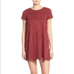 Faux Suede Shift Dress